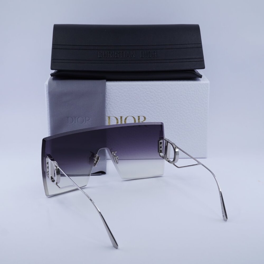 Dior 30MONTAIGNE M1U F0A6 Shield Rimless Sunglasses - Silver / Grey - Picture 7 of 12